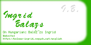 ingrid balazs business card
